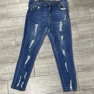 Blue Republic Womens Distressed Skinny Blue Jeans‎ Size 17 RN 143247